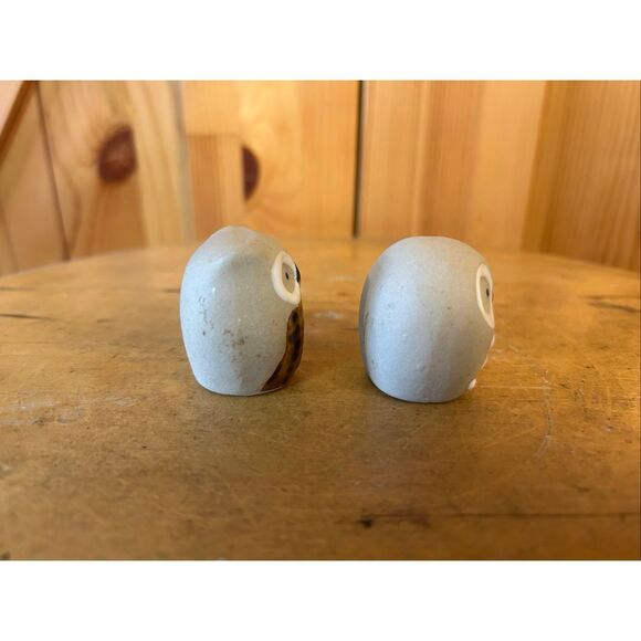 Vintage EMSON Stoneware OWLS Clay Painted Glazed Birds 1.5” Tall (5190) - Picture 4 of 6